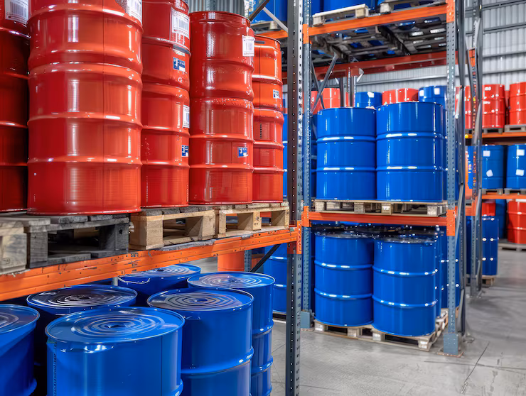 large warehouse with blue barrels bottom 1034537 126493